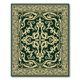 Ornate Emerald Green Gold Persian Area Rug
