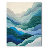 ODIKA Modern Abstract Mountain Blue & Green Washable Area Rug - Low Pile & Non-Slip