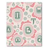 Whimsical Alphabet Floral Area Rug