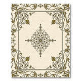 Beige and Neutral Ornate Gold Filigree Beige Area Rug