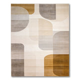 Beige and Neutral Modern Geometric Overlap Neutral Area Rug