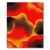 Fiery Red Halftone Wave Abstract Rug
