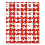 Bold Red White Geometric Houndstooth Area Rug