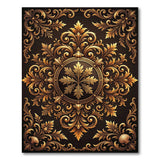 Opulent Gold Baroque Medallion Rug