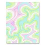 Swirling Teal Green Pink Abstract Area Rug