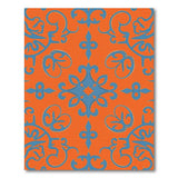 Vibrant Orange Blue Persian Motif Area Rug
