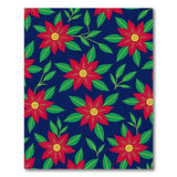 Red Poinsettia Floral Pattern Area Rug