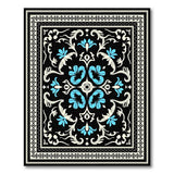 Blue and Teal Ornate Blue Floral Persian Area Rug