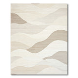 Layered Beige Wave Abstract Area Rug