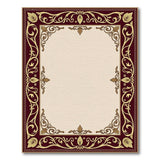Ornate Burgundy Gold Border Area Rug
