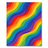 Abstract Area Rainbow Wave Multi-Color Area Rug