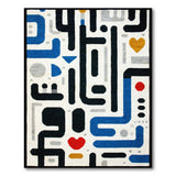 Abstract Geometric Maze Area Rug - Multi-Color