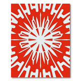 Vibrant Red Starburst Geometric Area Rug