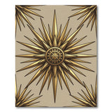 Golden Sunburst Geometric Modern Area Rug