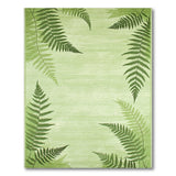 Lush Fern Leaf Green Area Rug