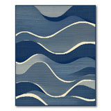 Navy Wave Abstract Area Rug