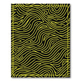 Bold Yellow Wavy Lines Black Area Rug