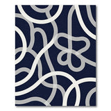 Modern Navy Abstract Wavy Lines Area Rug
