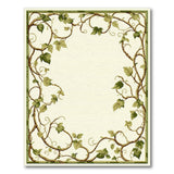 Ornate Green Ivy Vine Border Area Rug