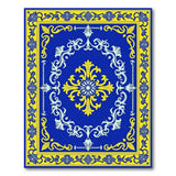 Navy Blue Gold Ornate Persian Area Rug
