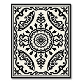 Black White Persian Medallion Traditional Persian Area Rug