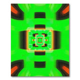 Vibrant Green Orange Geometric Tunnel Rug