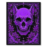 Purple Cat Skull Floral Area Rug