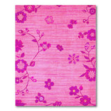 Vibrant Pink Floral Embroidered Area Rug