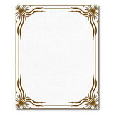 Ornate Starburst Border Brown Area Rug