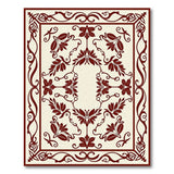 Ornate Red Lotus Floral Area Rug