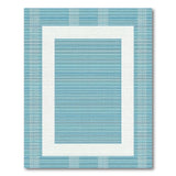 Blue Teal Checkered Border Area Rug