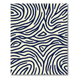 Bold Navy Zebra Wave Area Rug