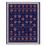 Patriotic Navy Red Stars Area Rug