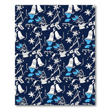 Whimsical Navy Bells, Skates Stars Area Rug
