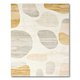 Beige and Neutral Abstract Pebble Beige Area Rug