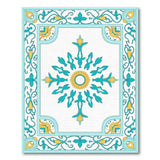Teal Gold Sun Medallion Persian Area Rug