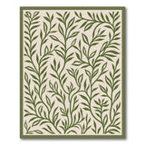 Green Leaf Cut-Out Floral Area Rug