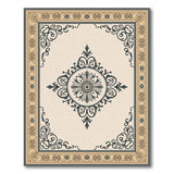 Ornate Beige Floral Medallion Beige and Neutral Area Rug