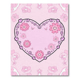 Whimsical Pink Heart Floral Rug