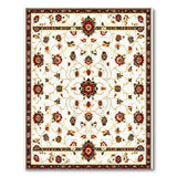 Ivory Red Floral Traditional Persian Area Rug
