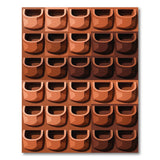 Terracotta Pots Grid Geometric Area Rug