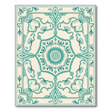 Floral Vintage Blue and Teal Teal Floral Mandala Area Rug