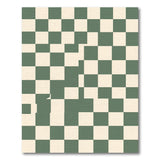 Green Abstract Checkerboard Area Rug