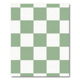 Geometric Modern Green Green Checkered Geometric Area Rug
