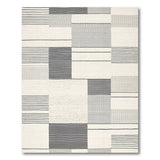 Black and White Modern Black White Geometric Stripe Area Rug