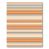 ODIKA Modern Orange and Grey Striped Washable Area Rug - Low Pile Non-Slip Pet & Kid Friendly Carpet