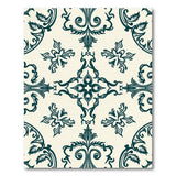Elegant Teal Floral Damask Area Rug
