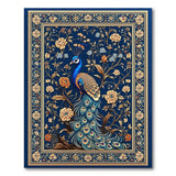Majestic Peacock Floral Navy Persian Rug