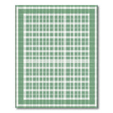 Green Rustic Farmhouse Green White Gingham Checkered Area Rug
