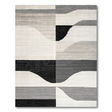 Black White Geometric Modern No. 15 Area Rug